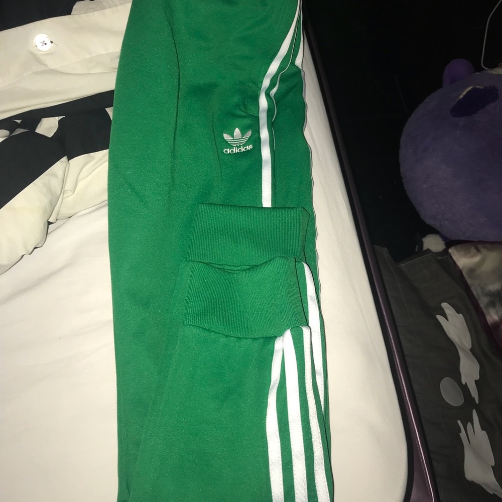 Green adidas pants